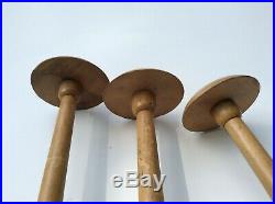 Set of 3 Vtg Painted Wood TALL Hat Holder Stand Antique Millinery Store Display