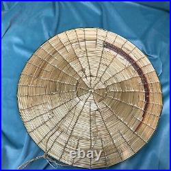 Straw hat vintage Made In Italy 1940s 40s Raffia Bamboo Tilt Top Novelty Saucer
