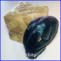 Stunning Iridescent Pheasant Feather Hawaiian Lei Hat Band Width 1 Length 25.5