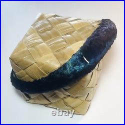 Stunning Iridescent Pheasant Feather Hawaiian Lei Hat Band Width 1 Length 25.5