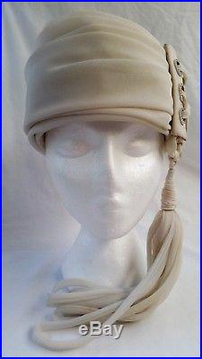Stunning Vintage 50's 60's Christian Dior Chapeaux Ivory Chiffon Hat