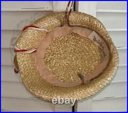 Stunning Vintage Straw Ladybug Hat Decorative Prop Theater