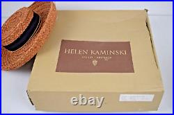 Sun Hat VTG 80s Helen Kaminski Raffia Handmade Dark Tea Color Medium Brim S/M