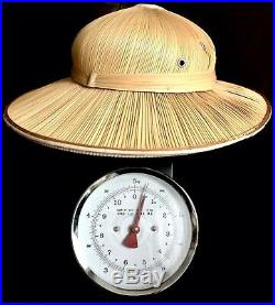 Superb Ladies Vintage (1950s) Hand Woven French Straw Pith Helmet Safari Hat