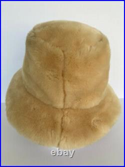 Susanna Wood Hat Vintage Women's Fur Bucket Hat Winter Hat Made in England