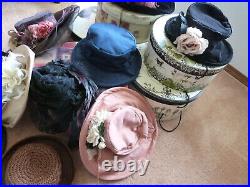 TEN (10) Hats Wholesale Lot Woman's Vintage Stye Hats Some are HANDMADE