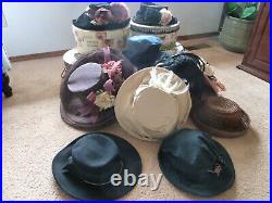 TEN (10) Hats Wholesale Lot Woman's Vintage Stye Hats Some are HANDMADE