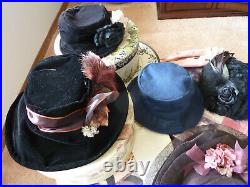 TEN (10) Hats Wholesale Lot Woman's Vintage Stye Hats Some are HANDMADE