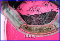 TRUE RELIGION Brand Jeans Pink Distressed Adjustable Leather Strap-Back Hat VTG