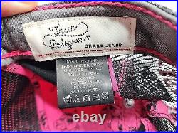 TRUE RELIGION Brand Jeans Pink Distressed Adjustable Leather Strap-Back Hat VTG