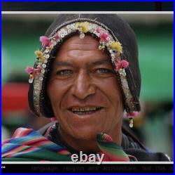 Tarabuko Tinku helmet Bolivian Indigenous Man's Hat Festival Headgear Montero