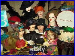 True Vintage Lot Hats Box Purse Antique Edwardian 1890s Paris Feathers Millinery