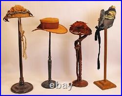 VICTORIAN 1870 THRU 1900s LADIES BONNET HATS, LOT OF 4