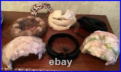 VINTAGE 1940s-50s WOMENS HATS LOT OF SEVEN