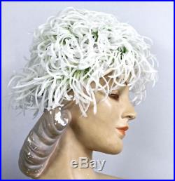 VINTAGE 1950s Garden Party Womens Feather Hat by Norman Durand RARE