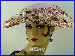 VINTAGE 1950s WIDE BRIM PICTURE HAT'NEW LOOK' PERFECT FOR THE GOODWOOD REVIVAL