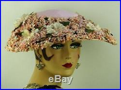 VINTAGE 1950s WIDE BRIM PICTURE HAT'NEW LOOK' PERFECT FOR THE GOODWOOD REVIVAL