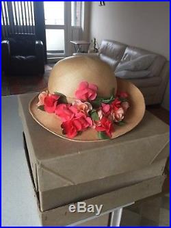VINTAGE 1970s LIBERTY LONDON Straw hats with flowers