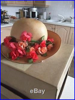 VINTAGE 1970s LIBERTY LONDON Straw hats with flowers