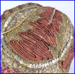 VINTAGE COUTURE c. 1920's SEQUINED SILK FLAPPER CLOCHE HAT RARE FIND