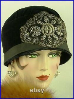 VINTAGE HAT 1920s CLOCHE HAT, ART DECO, ANTIQUE HAT, FRENCH