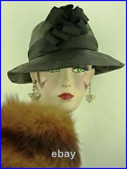 VINTAGE HAT 1930s FRENCH, SLOUCH