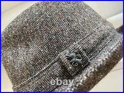 VINTAGE PHILIP TREACY 100% Wool Brown Tweed Trilby Hat Size M MADE IN UK