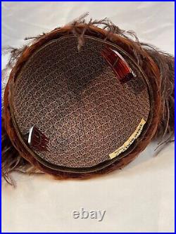 VINTAGE SAKS FIFTH MILLINERY SALON Hat Ostrich Woodward & Lothrop box 3219