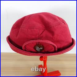 VINTAGE Vivienne Westwood Hat Women Small Red Bucket Cloche Ear Flap 90s JAPAN