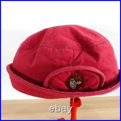 VINTAGE Vivienne Westwood Hat Women Small Red Bucket Cloche Ear Flap 90s JAPAN