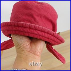 VINTAGE Vivienne Westwood Hat Women Small Red Bucket Cloche Ear Flap 90s JAPAN