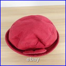 VINTAGE Vivienne Westwood Hat Women Small Red Bucket Cloche Ear Flap 90s JAPAN