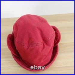 VINTAGE Vivienne Westwood Hat Women Small Red Bucket Cloche Ear Flap 90s JAPAN