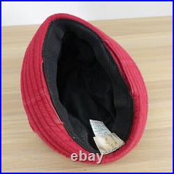 VINTAGE Vivienne Westwood Hat Women Small Red Bucket Cloche Ear Flap 90s JAPAN