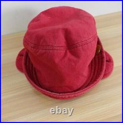 VINTAGE Vivienne Westwood Hat Women Small Red Bucket Cloche Ear Flap 90s JAPAN