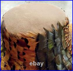 VINTAGE WINTER BROWN PEACOCK FEATHER HAT WOMEN'S HAT WithORIGINAL BOX