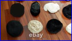 VINTAGE lot of 25 1940'S/50's/60's DRESS CHURCH HATS WOMENS Fur Feather Buckets