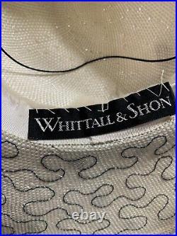 VTG 1980s Whittall & Shon Women's Black And White Bow Sequence Saucer Hat