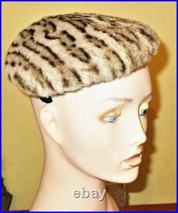 VTG 50'S OCELOT/LEOPARD LARGE FEATHER FILLED MUFF WithMATCHING HAT