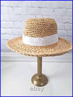 VTG 80s Straw Raffia Hat Womens/southern Bell/2 Hats, Black, White/NWT/extras