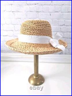 VTG 80s Straw Raffia Hat Womens/southern Bell/2 Hats, Black, White/NWT/extras