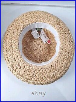 VTG 80s Straw Raffia Hat Womens/southern Bell/2 Hats, Black, White/NWT/extras