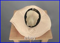 VTG Women's 30s 40s Wide Brim Ivory Dutch  Cap 1930s 1940s Hat