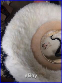 Victorian Edwardian Fur Feather Wide Brim Hat