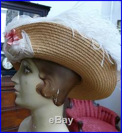 Victorian Hat 1890-1900 Large Strawberries &Cream Summer Picture Hat So Romantic