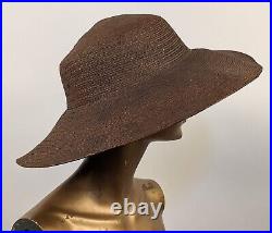 Victorian MID 19th C Thin Straw Hat W Wide Brim