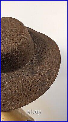 Victorian MID 19th C Thin Straw Hat W Wide Brim