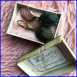 Victorian Original Scarab Beetle Egyptian Revival Cleopatra Earrings