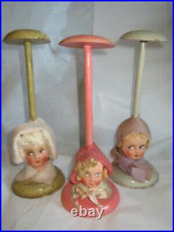 Vintage 1920s Doll Head Hat Stand Germany Art Deco