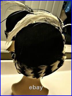 Vintage 1920s Feather Cloche Hat- CHRISTINE ORIGINAL-PARK AVE NEW YORK- #770